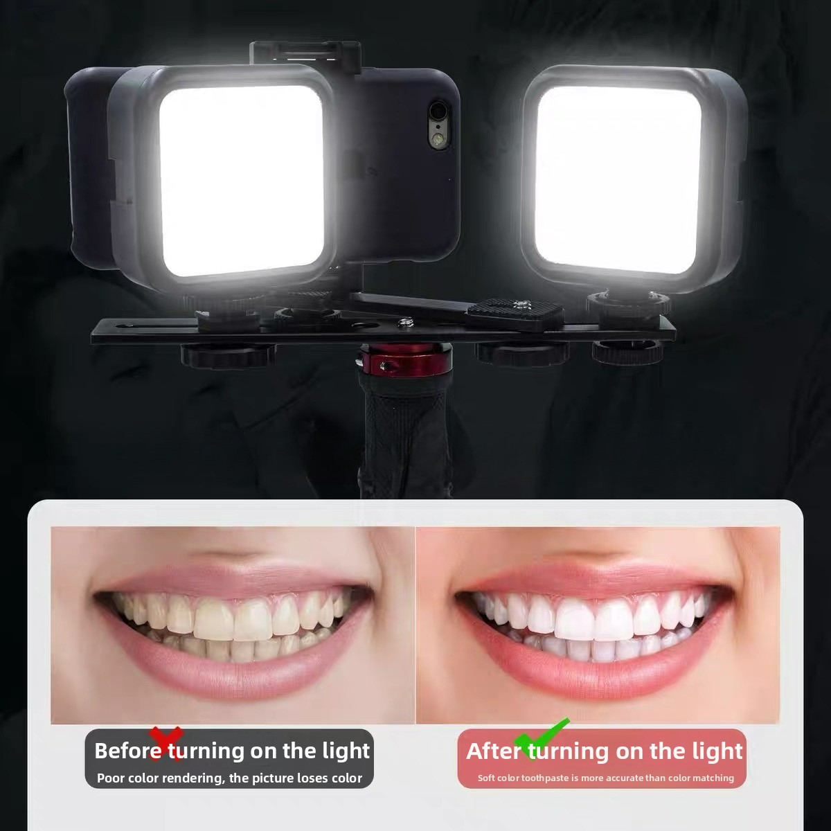 Photography Mobile Lighting - Dentalfotolampe mit Bluetooth, Orale Fotobeleuchtung, LED-Taschenlampe,