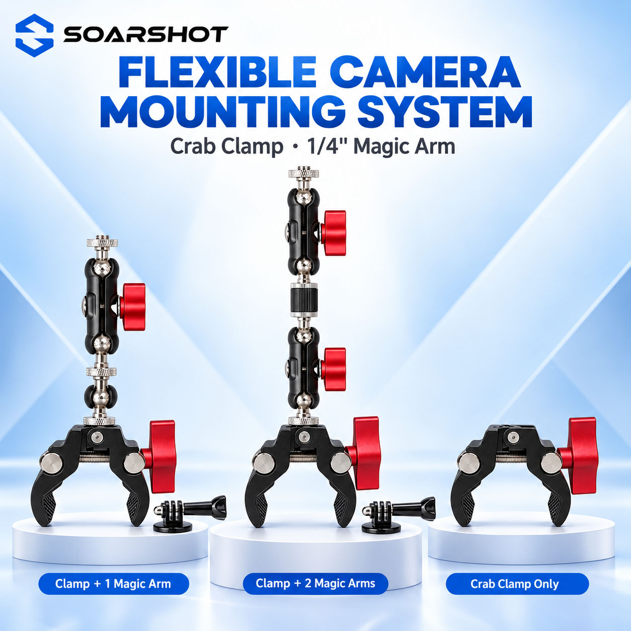 Photography Lighting Description - SOARSHOT Kamera-Krabbeklemme Magic Arm 1/4 Schraubmontage
