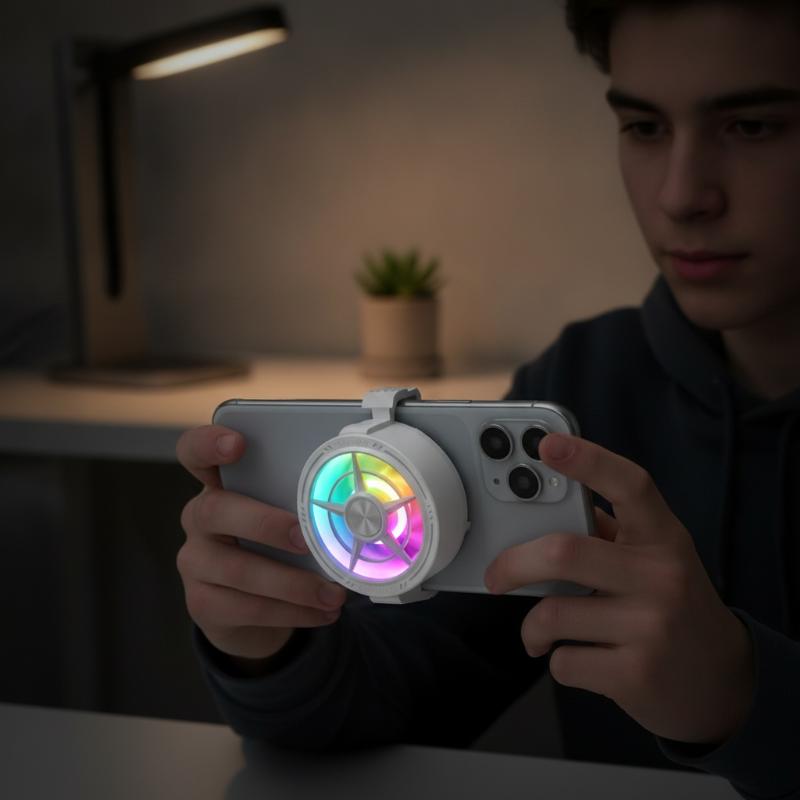 Photography Lighting Game - Clip-On-Handykühler mit RGB-Beleuchtung, geräuscharm, USB-betrieben, schneller