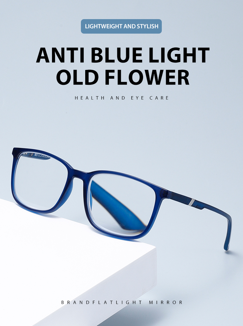 Photography Lighting Game - Unisex-Brille mit quadratischem Gestell, die blaues